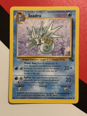 Seadra Fossil Pokemon card 42/62