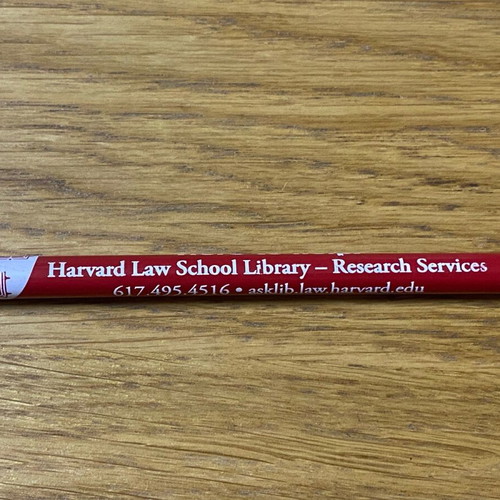Harvard Law School Library pencil used