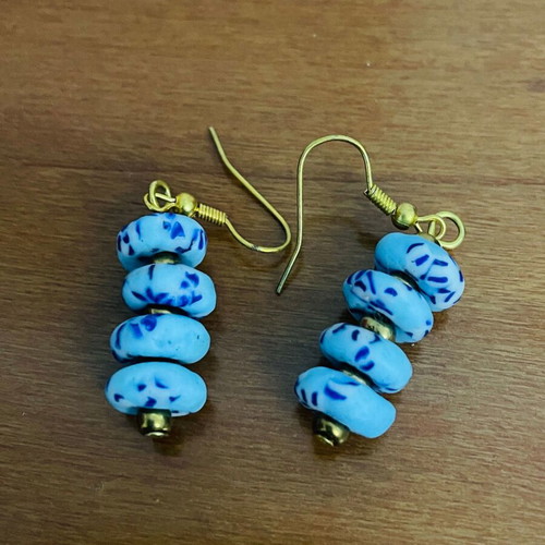 Set of 3 boho handmade earrings new, Ghana