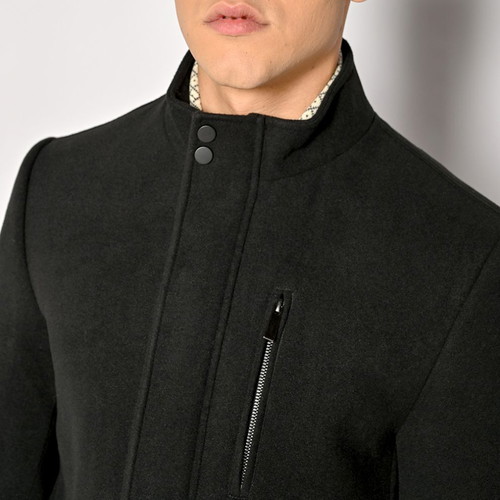 Sogo men's black half coat new, regular fit