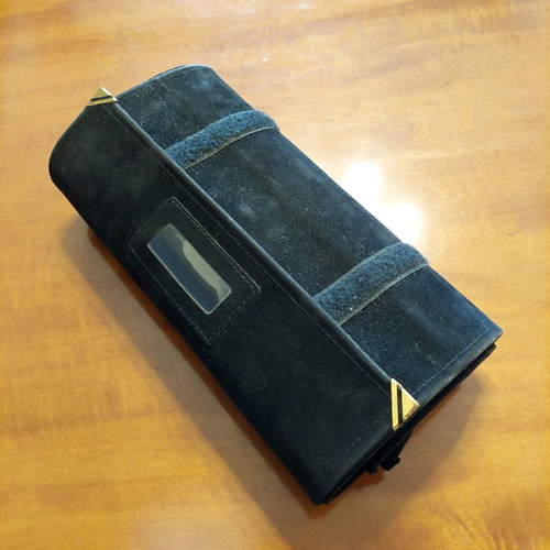 Leather jewelry presentation case like new, black