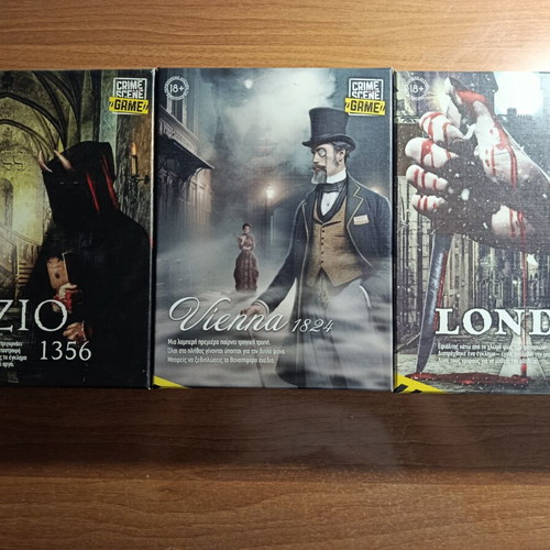 Crime Scene Game set of 3, Lazio 1356, Vienna 1824, London 1892, like new