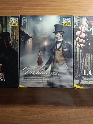 Crime Scene Game set of 3, Lazio 1356, Vienna 1824, London 1892, like new
