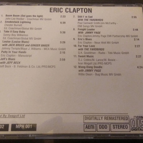Eric Clapton CD like new, blues, 12 tracks