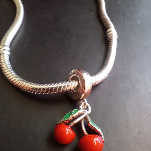 Pandora cherries charm original like new, silver