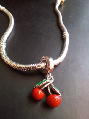 Pandora cherries charm original like new, silver