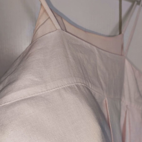 Linen pink dress with layers in small medium, like new