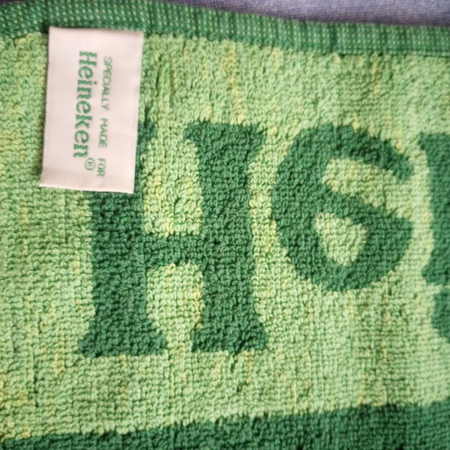 Bar Towels Set of 5 like new with Heineken, Amstel, Smirnoff, Lipton