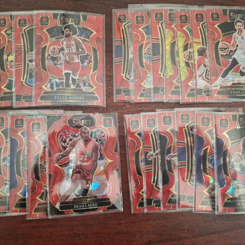 Panini Euroleague Select pack of 24 Red Cracked Ice basketball cards