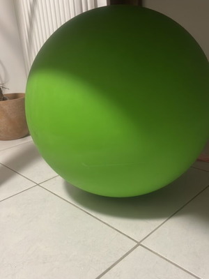 Italian floor lamps like new, green large ball and smaller red ball