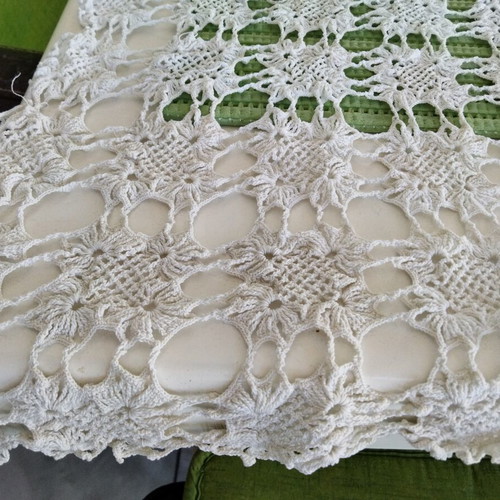 Crochet Doily Set Vintage, 3 Pieces, 1 Large 80x80 & 2 Small 30x30