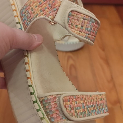 Decoro platform sandals, beige and multicolor, size 37