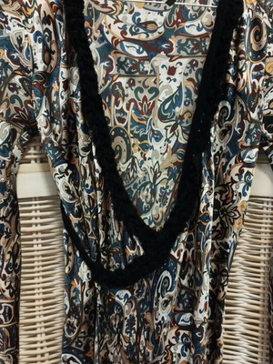 Poleci Milano satin paisley wrap coat like new
