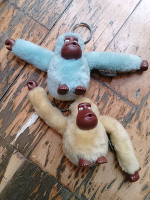 Kipling Thumb Sucking Monkey Keyring Bag Decor Set of 2 used