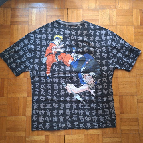 Bershka x Naruto Unisex T-shirt with Sasuke Graphic Print like new