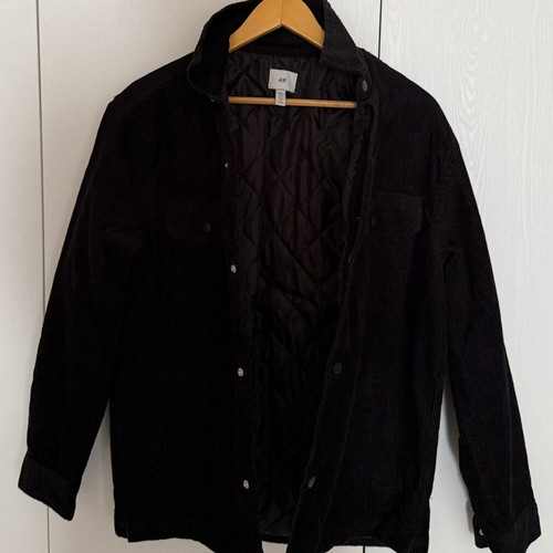 H&M Corduroy Shirt with Lining Small Like New Black
