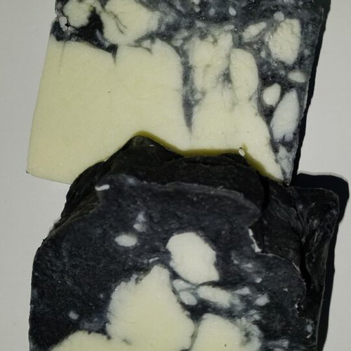 Handmade soap with activated charcoal, witch hazel, olive oil, castor oil, coconut oil & shea butter