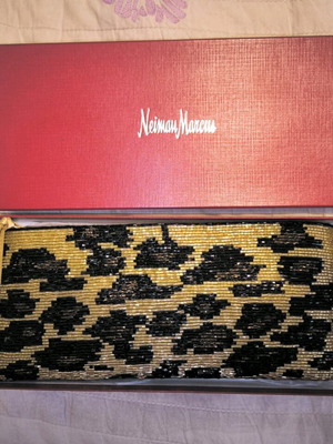 Neiman Marcus evening bag embroidered with beads and lined new