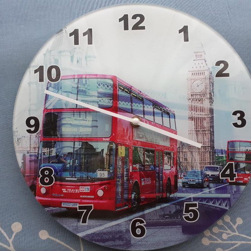 Wall clock like new with London background analog
