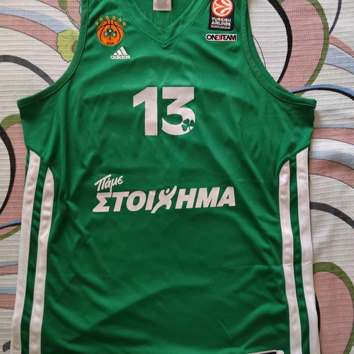 Panathinaikos Basketball Jersey 2011-12 Dimitris Diamantidis #13 Adidas Authentic 3XL