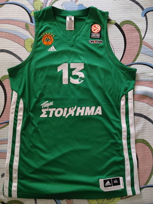 Panathinaikos Basketball Jersey 2011-12 Dimitris Diamantidis #13 Adidas Authentic 3XL