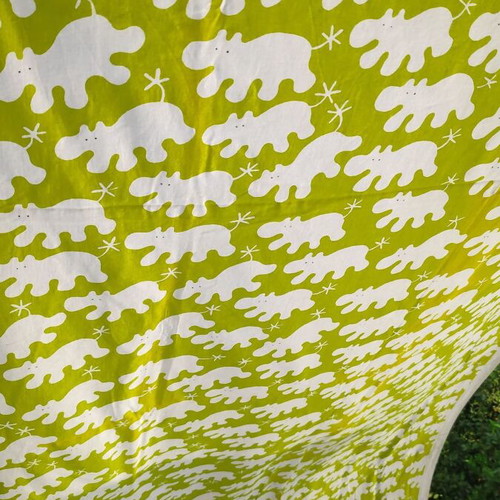 Ikea Lime Green Hippo fabric new, 120x300cm, cotton