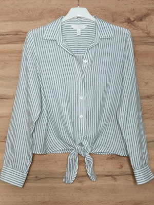 Linen shirt H&M Premium Selection striped, like new