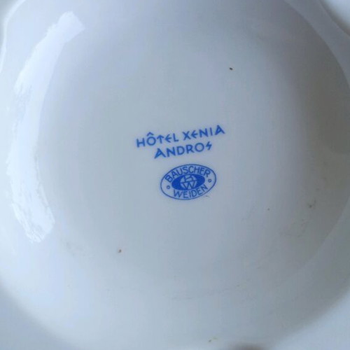 Collectible vintage 1961 ashtray from Xenia Andros hotel like new