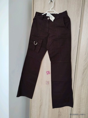 Casa jeans cargo women's cotton pants new, eggplant color