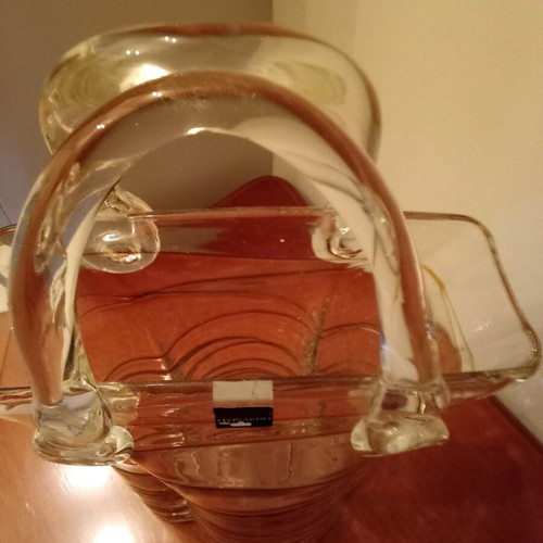 Leonardo decorative vase like new basket-shaped with gold stripes