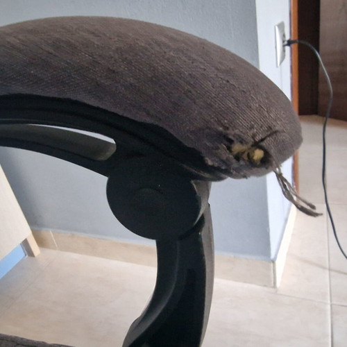 Fabric office chair, slightly worn on right side