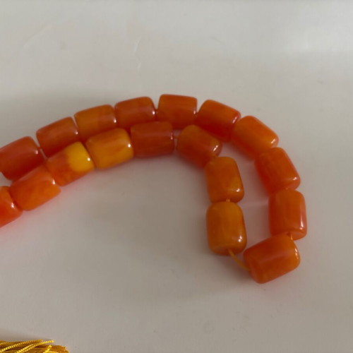 Worry beads used, orange color
