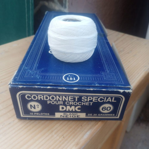 DMC Cordonnet Special No 60 cotton crochet threads, vintage, white