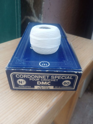 DMC Cordonnet Special No 60 cotton crochet threads, vintage, white