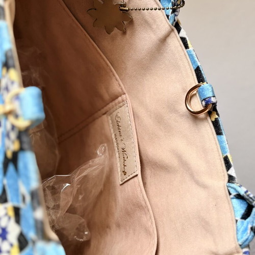 Boho Chic Velvet Shoulder Bag new, blue and turquoise