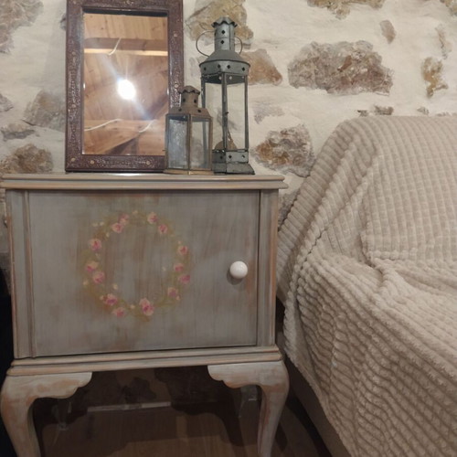 Antique carved wooden mirror used, dark brown oak
