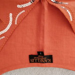 Linen women's sleeveless blouse used, orange, size 2