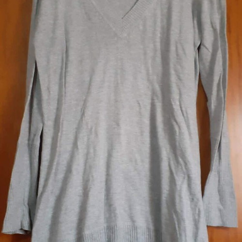 Essentiel women's grey knitted blouse dress with wool and cotton, size M like new