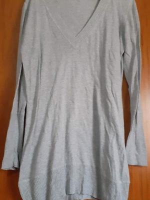 Essentiel women's grey knitted blouse dress with wool and cotton, size M like new