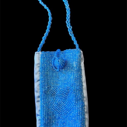 Mobile phone case like new with blue beads