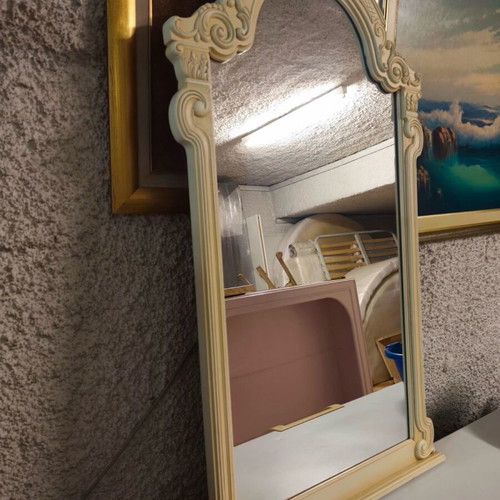 Carved mirror with patina like new, vintage style