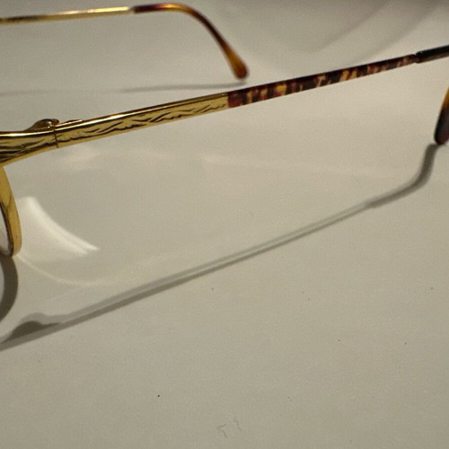 Vintage metal K&B 70392 eyeglasses new, gold frame with tortoiseshell details
