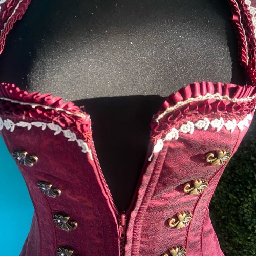 Bavarian dirndl sleeveless corset top new, burgundy