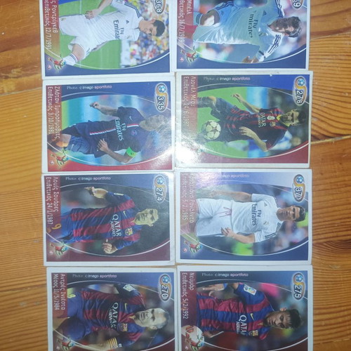 Football stickers used, collectible 2014-2015 with Messi, Ronaldo