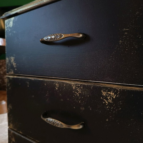 Vintage handmade nightstand like new with three drawers