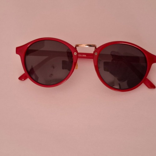 Round red sunglasses S/M unisex vintage style like new
