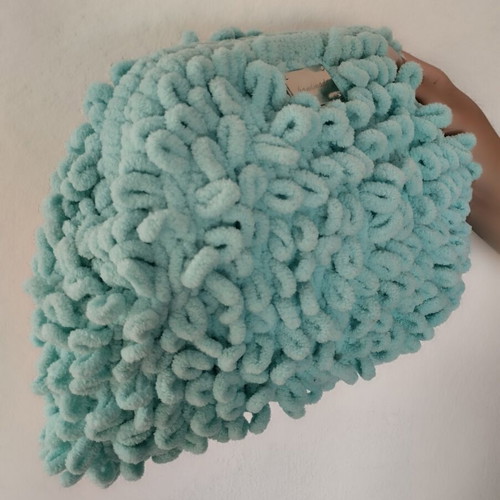 Handmade puffy bag turquoise new