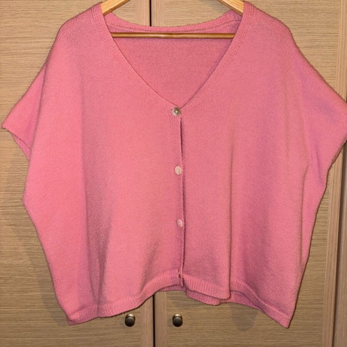 Pink oversized cardigan like new, size XXL