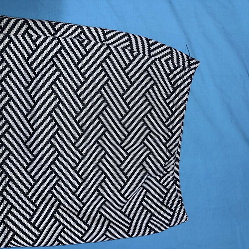 Mini skirt with black and white stripes, size medium