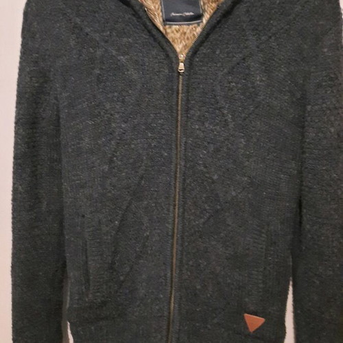 Funky Buddha fur jacket small used, gray-anthracite